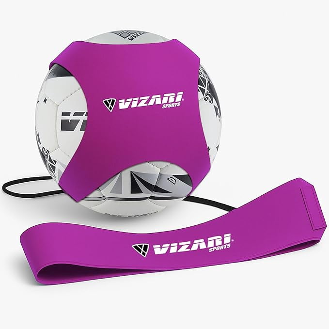 Vizari Soccer Trainer Belt - Solo Training for Youth & Adult - Soccer Kick Trainer for Ball Sizes 3, 4, 5 | Ideal for Volleyball, Rugby, Football (Ball Not Included) (Pink)