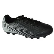 Vizari Stealth FG Soccer Cleats for Men and Women | Outdoor Football Shoes with Rubber Studs - Black/White, 7