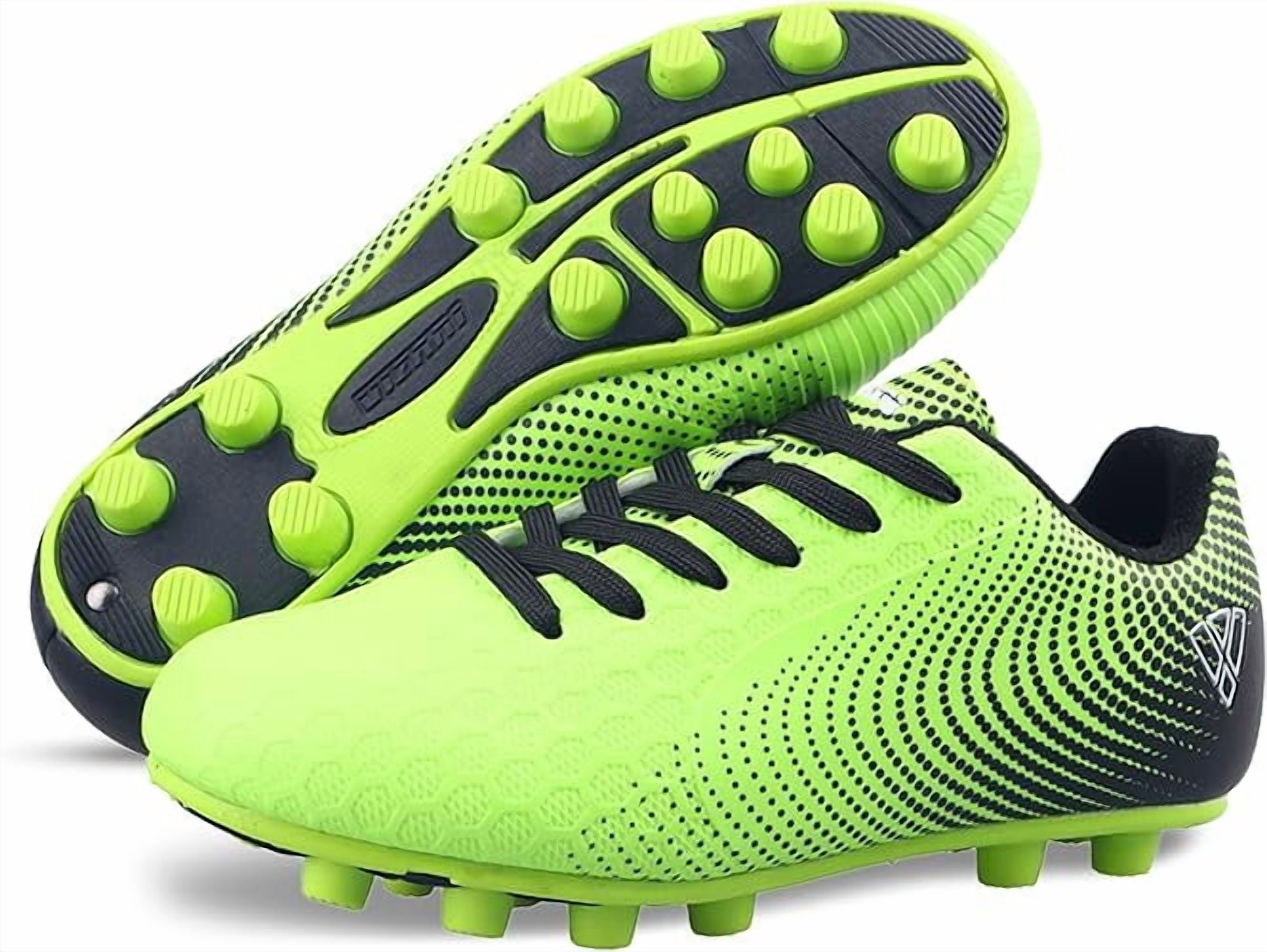 Vizari USA Stealth Firm Ground Soccer Cleats for Kids – Durable, Lightweight Athletic Shoes for Boys and Girls, Green/Black, 5.5
