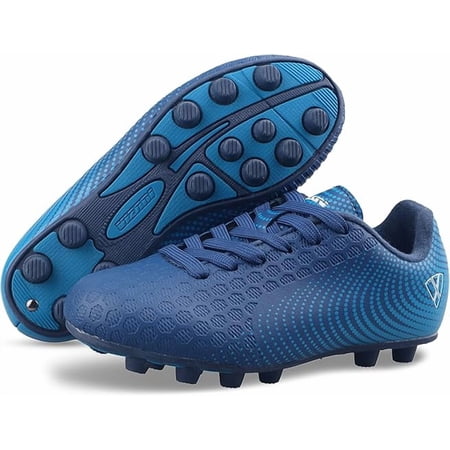 Vizari USA Stealth Firm Ground Soccer Cleats for Kids – Durable, Lightweight Athletic Shoes for Boys and Girls, Navy/Sky, 10.5