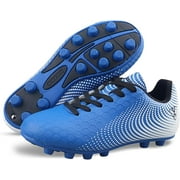 Vizari USA Stealth Firm Ground Soccer Cleats for Kids – Durable, Lightweight Athletic Shoes for Boys and Girls, Blue/White, 3