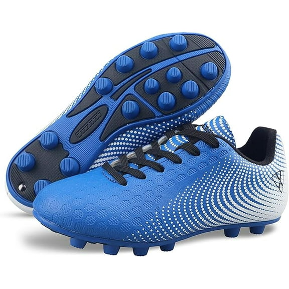 Vizari USA Stealth Firm Ground Soccer Cleats for Kids – Durable, Lightweight Athletic Shoes for Boys and Girls, Blue/White, 10