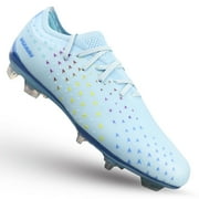 Vizari Tioga FG Soccer Cleats for Men and Women | Wide Fit Outdoor Football Shoes with TPU Studs - BLUE, 8