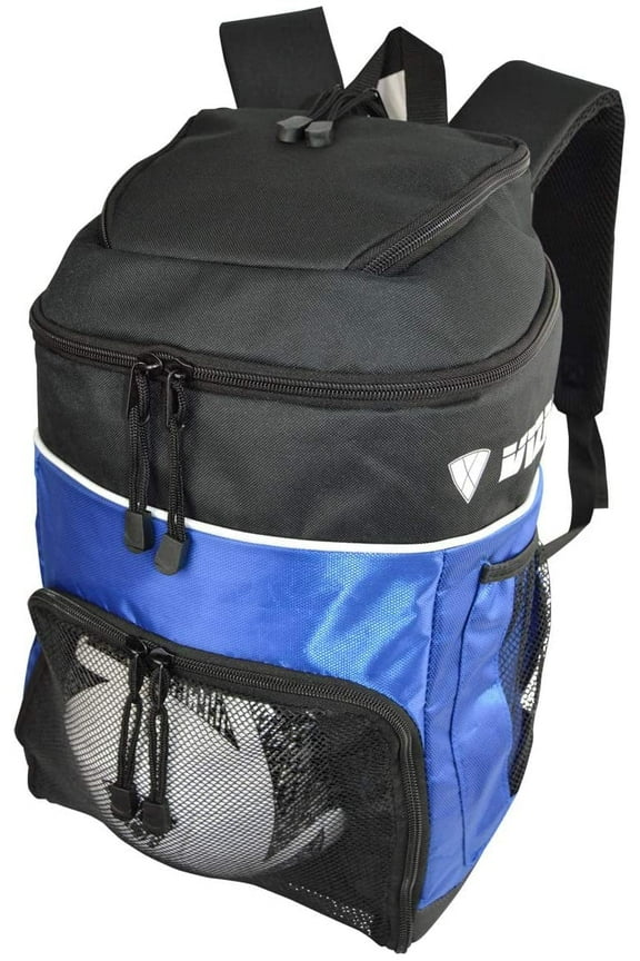 Titan Soccer Backpack With Ball Compartment and Vented Ball Pocket and Mesh Side Cargo Pockets for Adults and Teens(Royal)