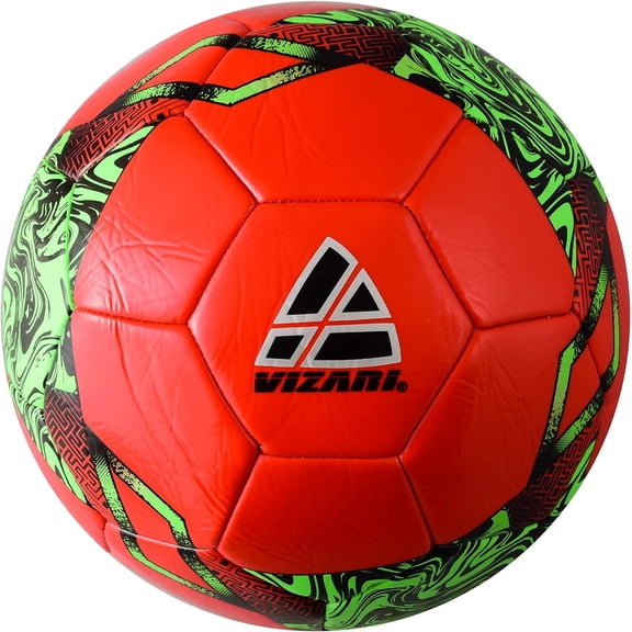  Vizari Toledo Soccer Ball | Sizes 3, 4, 5 | Durable TPU | Perfect for Training & Matches | Indoor & Outdoor Play - RED/GREEN, 4