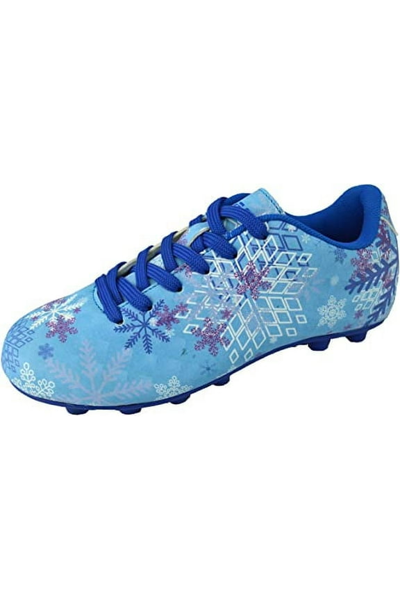 Frost Outdoor Firm Ground Soccer Cleats for Kids – Stylish and Comfortable Athletic Soccer Shoes for Boys and Girls - Blue/Purple, 3