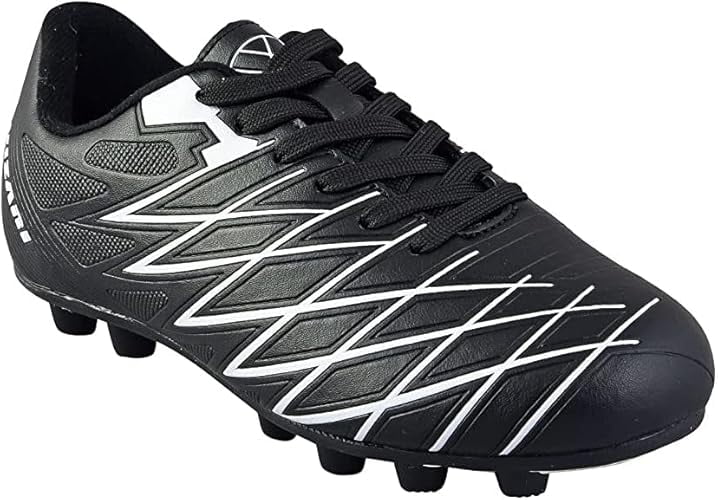 Vizari Boca Firm Ground Soccer Shoes for Youth & Junior | Embossed Synthetic Upper for Style | Comfortable Rubber Sole with Water Resistance | Unisex Kids Soccer Shoes for Firm Ground Surfaces