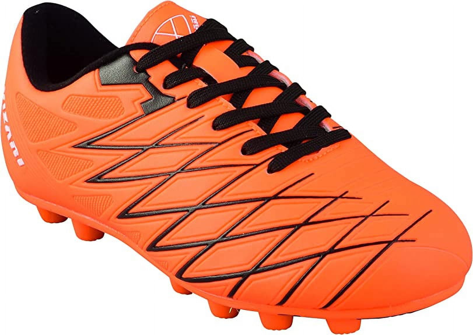 Vizari Unisex-Kid's Youth and Junior Boca Firm Ground (FG) Soccer Shoe | Color - Orange / Black | Size - 7.5