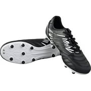 Vizari Valencia FG Soccer Cleats for Men and Women | Wide Fit Football Shoes with TPU Studs - BLACK/WHITE, 10.5
