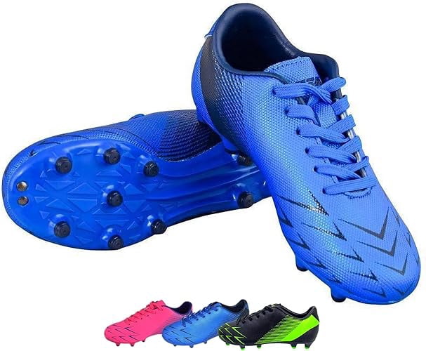 Vizari Ranger Firm Ground Soccer Cleats for Kids – Durable, Comfortable, and Lightweight Soccer Shoes for Toddlers, Little Kids, and Big Kids, Blue/Black, 2.5