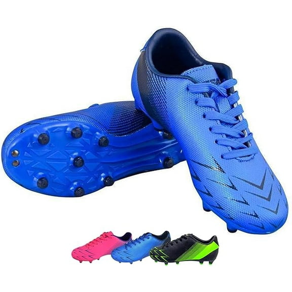 Vizari Ranger Firm Ground Soccer Cleats for Kids – Durable, Comfortable, and Lightweight Soccer Shoes for Toddlers, Little Kids, and Big Kids, Blue/Black, 13.5