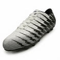 thumbnail image 1 of Vizari Bolt Firm Ground Soccer Cleats for Kids – Durable, Comfortable, and Stylish Boys and Girls Soccer Shoes with Traction - White/Black/Silver, 4, 1 of 5