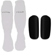 Vizari Youth Soccer Shin Guard with Sock and Removable Shell | Boys and Girls Soccer Shin Guard Socks with Air-Cooled Design - White, XS