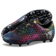 Vizari Zodiac Firm Ground Soccer Cleats for Kids – Durable, Lightweight Soccer Shoes for Boys and Girls, Black, 3.5