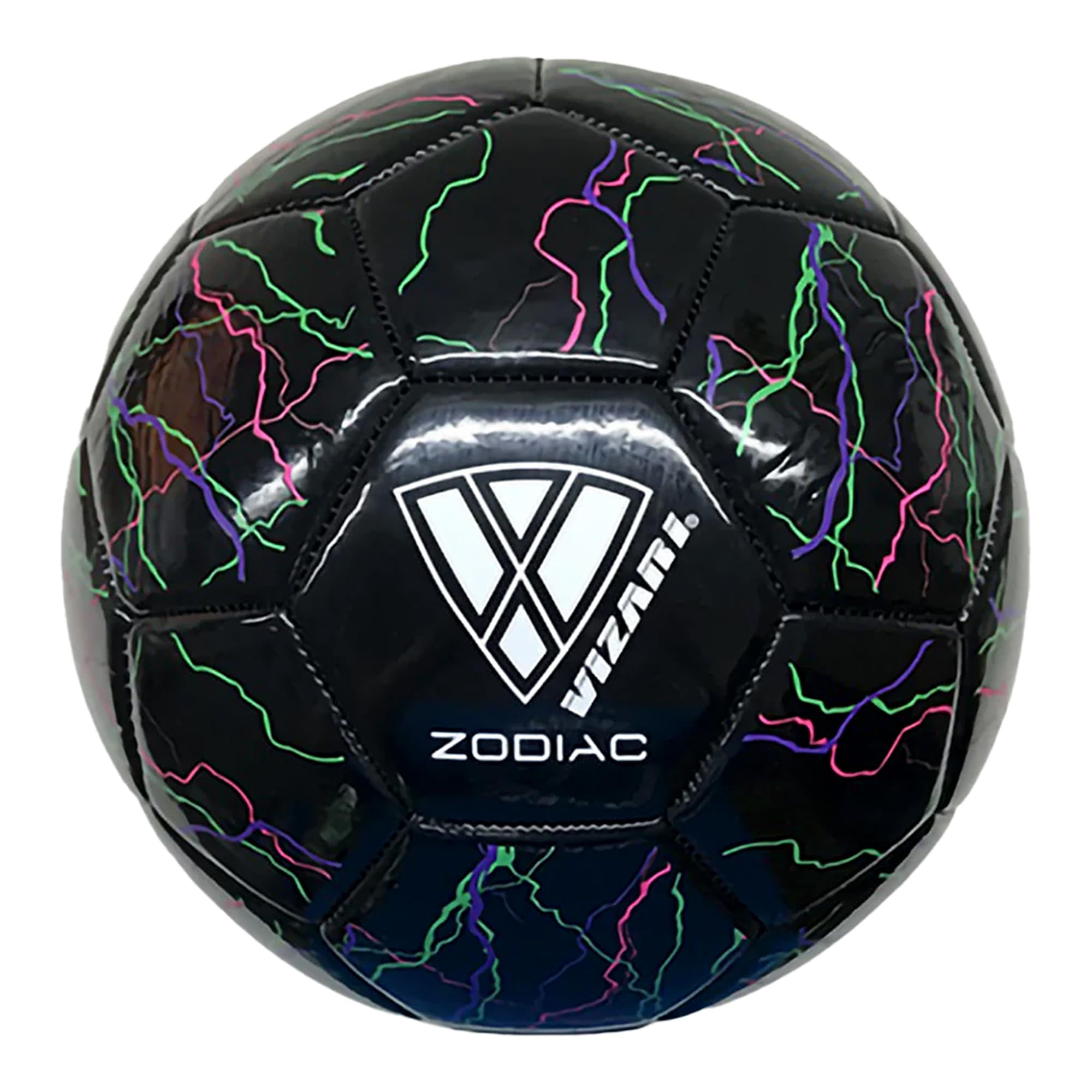 Vizari Zodiac Soccer Ball | Sizes 3, 4, 5 | Durable Waterproof Synthetic Leather | For Youth & Adults - BLACK, 3