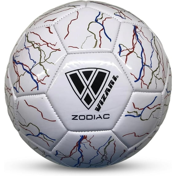 Vizari Zodiac Soccer Ball | Sizes 3, 4, 5 | Durable Waterproof Synthetic Leather | For Youth & Adults - WHITE, 5
