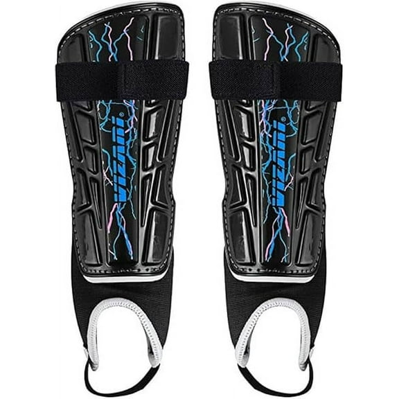 Vizari Zodiac Soccer Shin Guards with Ankle Protection for Kids, Youth, and Adults | Lightweight Protective Gear for Ages 3+ - BLACK, XXS