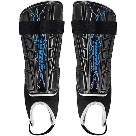 Vizari Zodiac Soccer Shin Guards with Ankle Protection for Kids, Youth, and Adults | Lightweight Protective Gear for Ages 3+ - BLACK, XXS