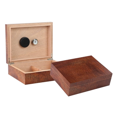 Vizcaya Low Profile Desktop Cigar Humidor - Exotic Makore Pommele Finish - Capacity: 25 to 50