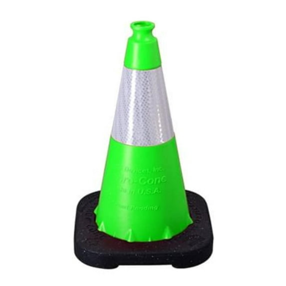 Vizcon 18 In. Enviro-Cone 3Lb. With 6 In. Reflective Collar - Lime Green