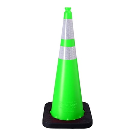 Vizcon 36 In. Enviro-Cone 10Lb. With 4 In. And 6 In. Reflective Collars - Lime Green