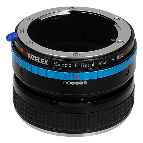 Vizelex Macro Focusing Helicoid for Nikon G and DX Lenses to Nikon DSLR Camera Body - Variable Magnification Helicoil with Built-in, De-Clicked Aperture Dial for Nikon G and DX type Lens