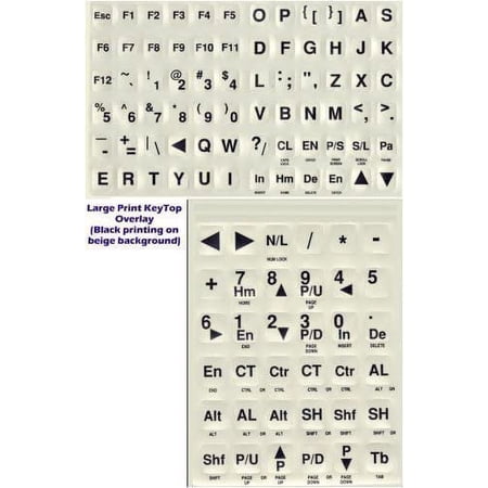Viziflex Seels,Large Print Labels for Notebook Keyboard Black on White