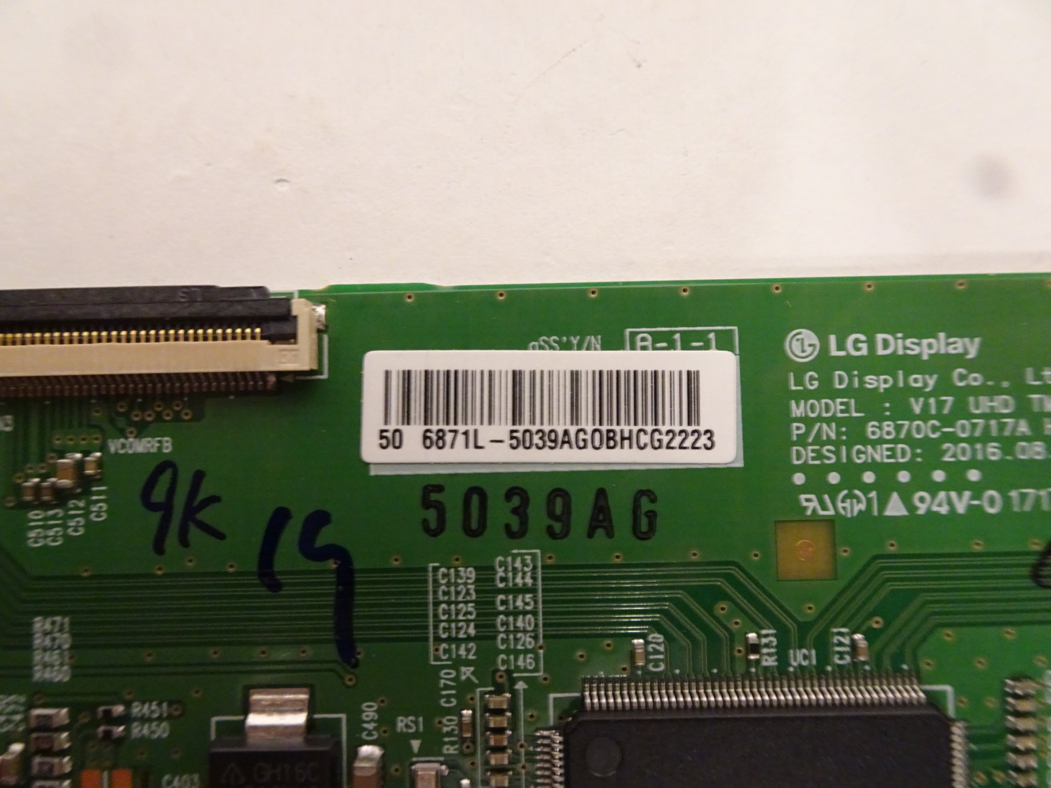 Vizio E50E1 D50F1 TCon Board (6870C0717A) 6871L5039A