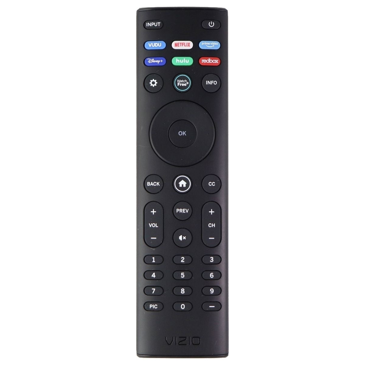 Vizio Remote (XRT140) with Vudu/Netflix/Prime/Disney/Hulu/Redbox Keys - Black