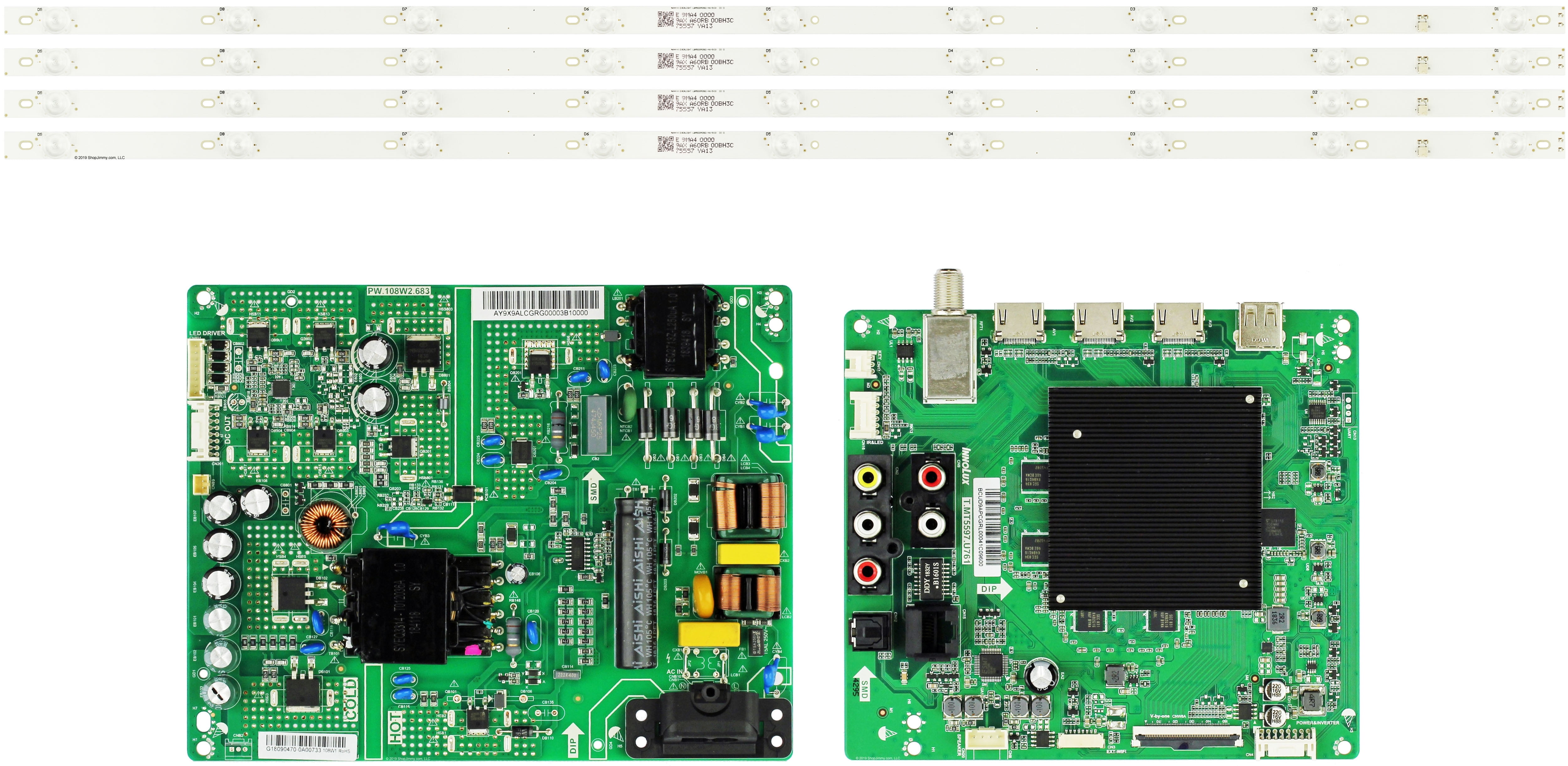 Vizio V505G9 Complete LED TV Repair Parts Kit w/Backlight Strips