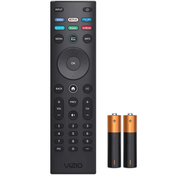 Vizio XRT140 Remote Control with Vudu/Netflix/Prime/Xumo/Hulu/Redbox Keys - Black (Includes Batteries)