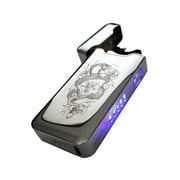 Vizliter Electronic Super Arc Lighter, Electric Lighter Rechargeable Flameless Elegant Slick Design Windproof and Splashproof Silver Snake Skull