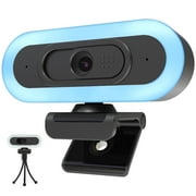 Vizolink 2K/1080P 60fps Gaming Webcam with Autofocus, RGB Fill Light, Dual Microphones for PC, Laptop, Switch, Streaming
