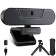 thumbnail image 1 of Vizolink 4K /25FPS Webcam for PC, Noise-Cancelling Mics and Speaker, Zoom Remote, Privacy Cover, Tripod, Autofocus, 112°FOV, for Video Call and Conference, 1 of 8