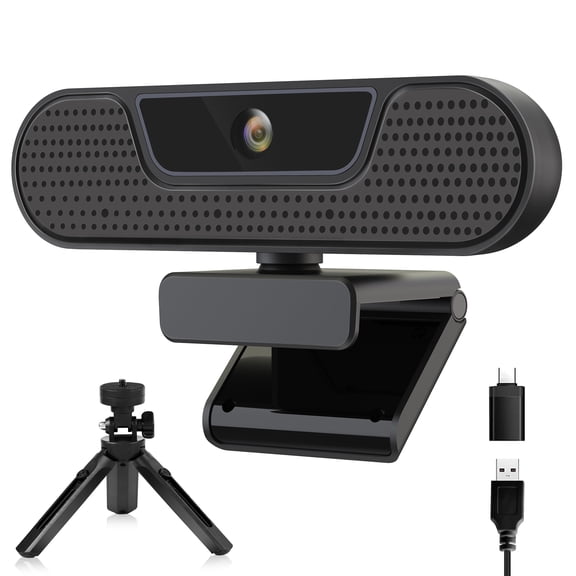 Vizolink 4K Webcam with 4 Noise-canceling, Privacy Cover and Tripod for PC, Laptop, Mac, Autofocus, 85 FOV, Auto Light Correction, USB Web Cam, Conference Streaming Gaming