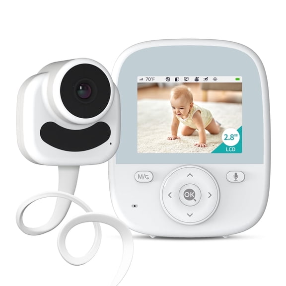 Vizolink AI Smart 2.8'' Video Baby Monitor with Camera & Audio, Cry Detection, Night Vision, 1200ft Range