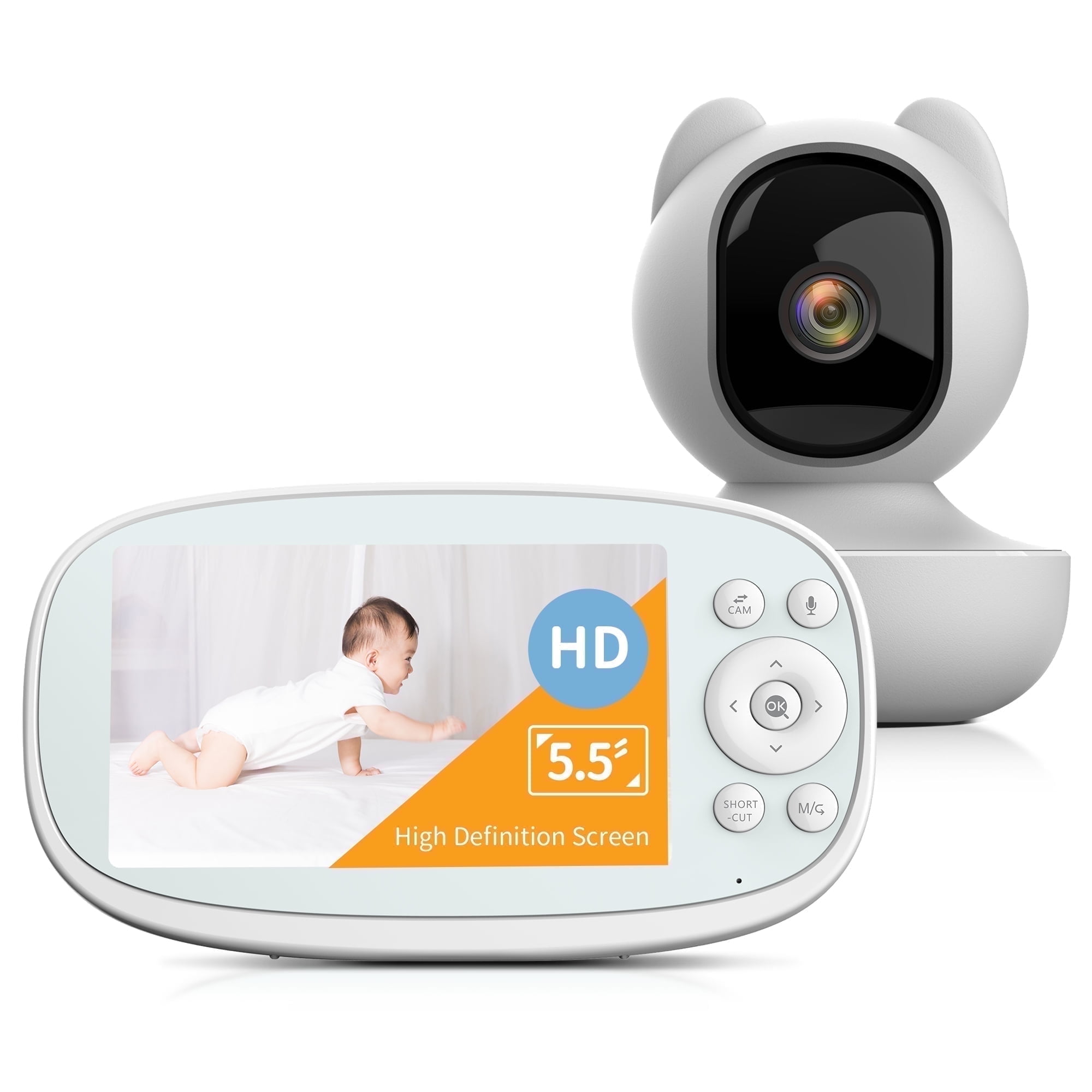 Walmart Black Friday Deals 2025 - Vizolink 5.5" HD Video Baby Monitor with Camera, 2-Way Talk, Cry Alert, Lullabies, Temperature Tracking