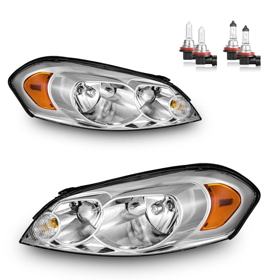 Vizotae Headlights Assembly W/Bulbs for 2006-2013 Chevy Impala for 14-16 Chevy Impala Limited, 06-07 Chevy Monte Carlo, Driver and Passenger Side