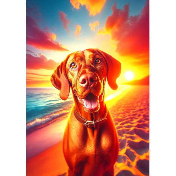 Vizsla - Best of Breed DCR Summer Sunset Outdoor Garden Flag 12" x 17"