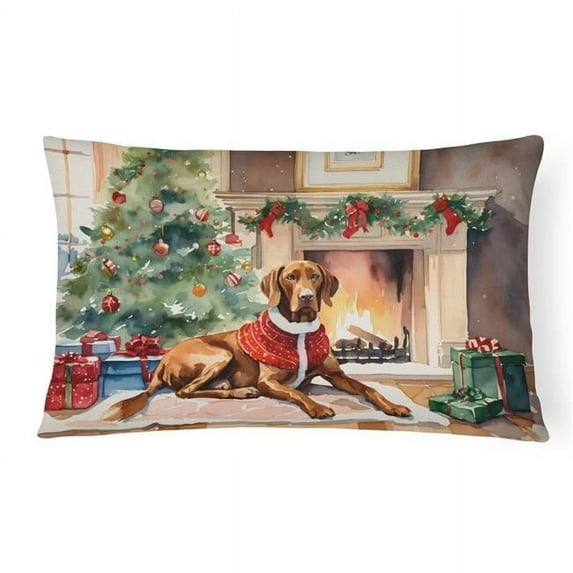 Vizsla Cozy Christmas Throw Pillow 12 in x 16 in