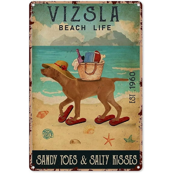 Vizsla Dog Beach Life 500 Piece Jigsaw Puzzle For Adults And Families - Beach Wooden Jigsaw Puzzle - Family Fun & Leisure Beginner Jigsaw Puzzle Toys For Adults Stress Relief Holiday Gift