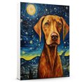 thumbnail image 1 of Vizsla Dog Canvas Wall Art - Starry Night Van Gogh Dog Canvas Print Dog Sayings Painting Home Office Wall Decor Framed Dog Lover Gift, 1 of 6