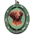 thumbnail image 1 of Vizsla Key Chain "Spinning Pet Key Chains"Double Sided Spinning Center, 1 of 2