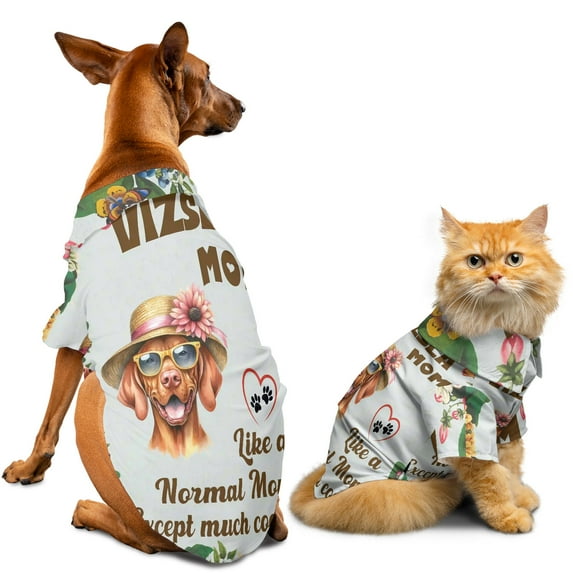 Vizsla Mom Like a Normal Mom Except Much Cooler Happy Mother's Day Hawaiian Summer Shirt for Small Medium Large Dog Cat Vizslas Dog Lover Gifts Idea - 02004