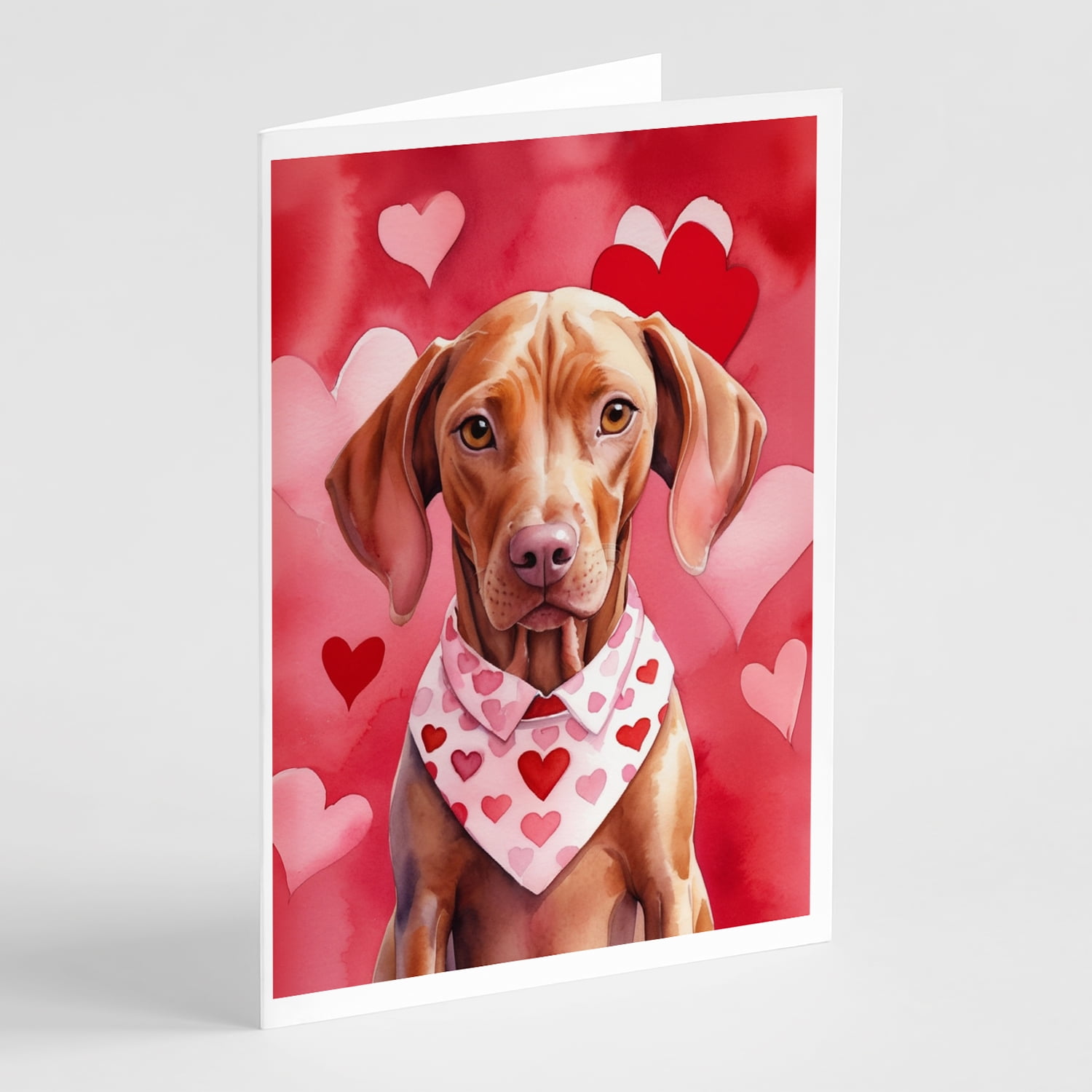 Vizsla My Valentine Greeting Cards Pack of 8 7 in x 5 in