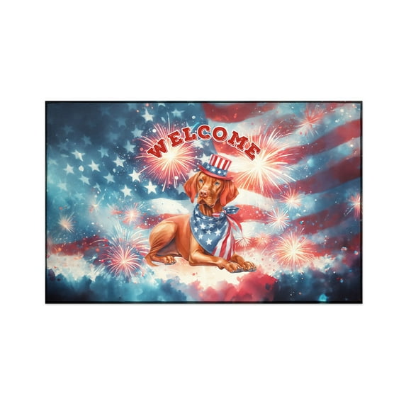 Vizsla Patriotic Welcome for 4Th of July Independence Day Indoor Rug Vizslas Dog Lover Gifts Idea Carpet Living Bed Room Sofa Home Decor - 00010