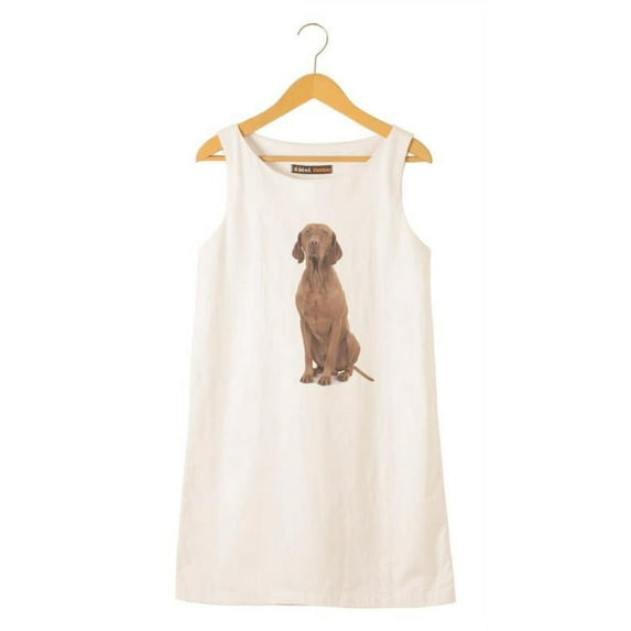 Vizsla Printed Vintage 100% Cotton Linen Mini Shift Dress WDS_01 14