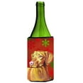 thumbnail image 1 of Vizsla Red And Green Snowflakes Holiday Christmas Wine bottle sleeve Hugger, 1 of 1