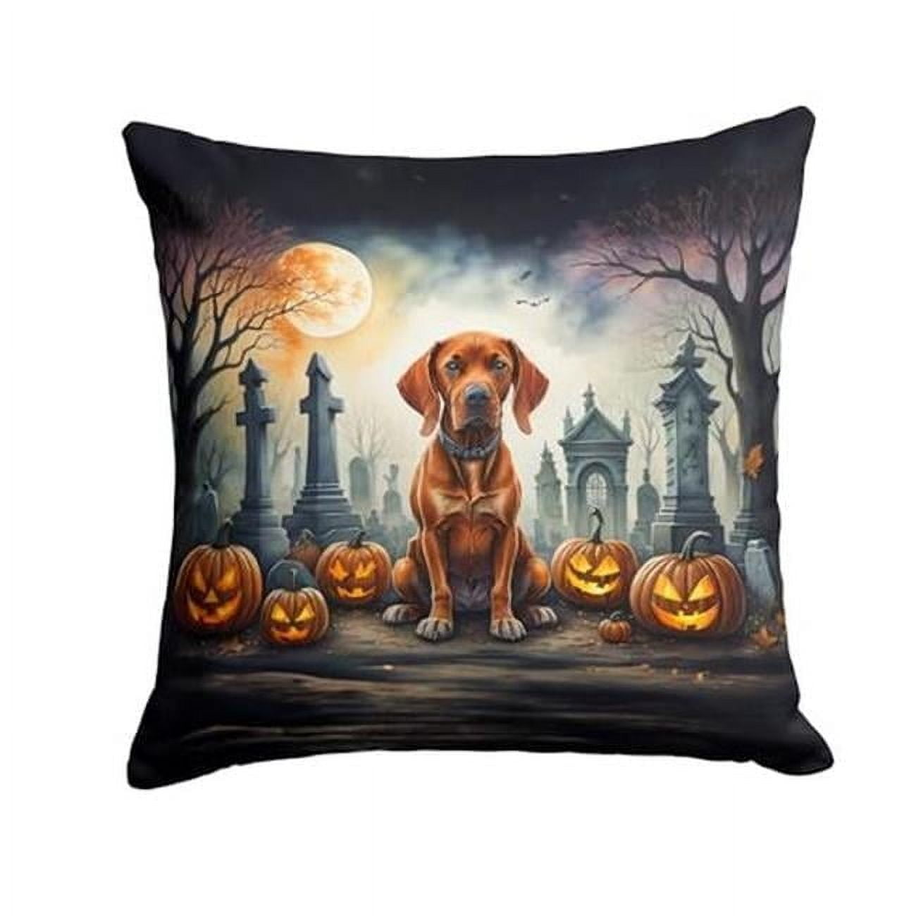 Vizsla Spooky Halloween Fabric Decorative Pillow 18 in x 18 in