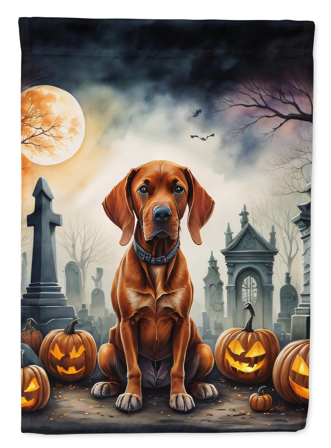 Vizsla Spooky Halloween Garden Flag 11.25 in x 15.5 in